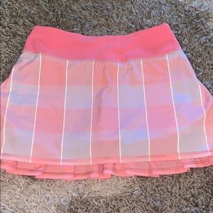Pink/white and orange plaid Lululemon skirt